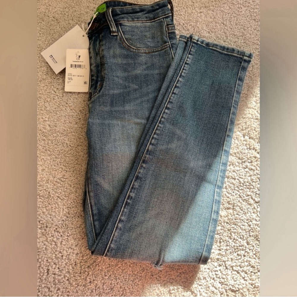FREE PEOPLE X SANDRINE ROSE - Women's Distressed Skinny Jean Indigo - Size 27 - Picture 2 of 8